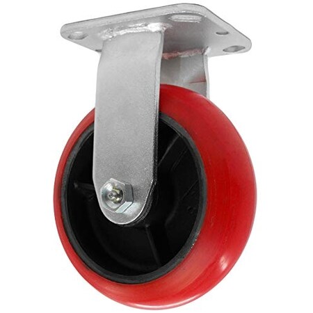 Casterhq 4"X 2" Medium Duty Crown Polyurethane ON Iron Wheel, Rigid Caster 80 MD4X2RPIR